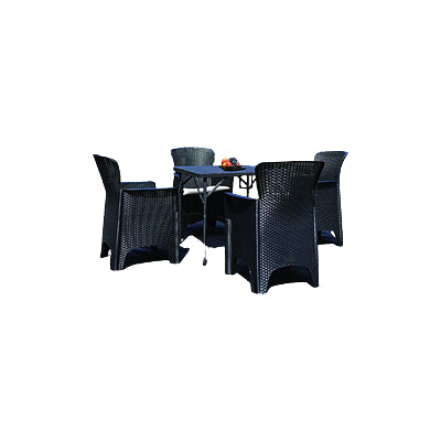 DIMA SET GIARDINO 4 SEDIE+TAVOLO RATTAN