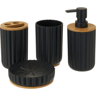 UNIMASA SET BAGNO BAMBOO NERO PZ.4