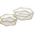 UNIMASA SET 2 VASSOI ORO 25X25X6CM  20X20X6CM