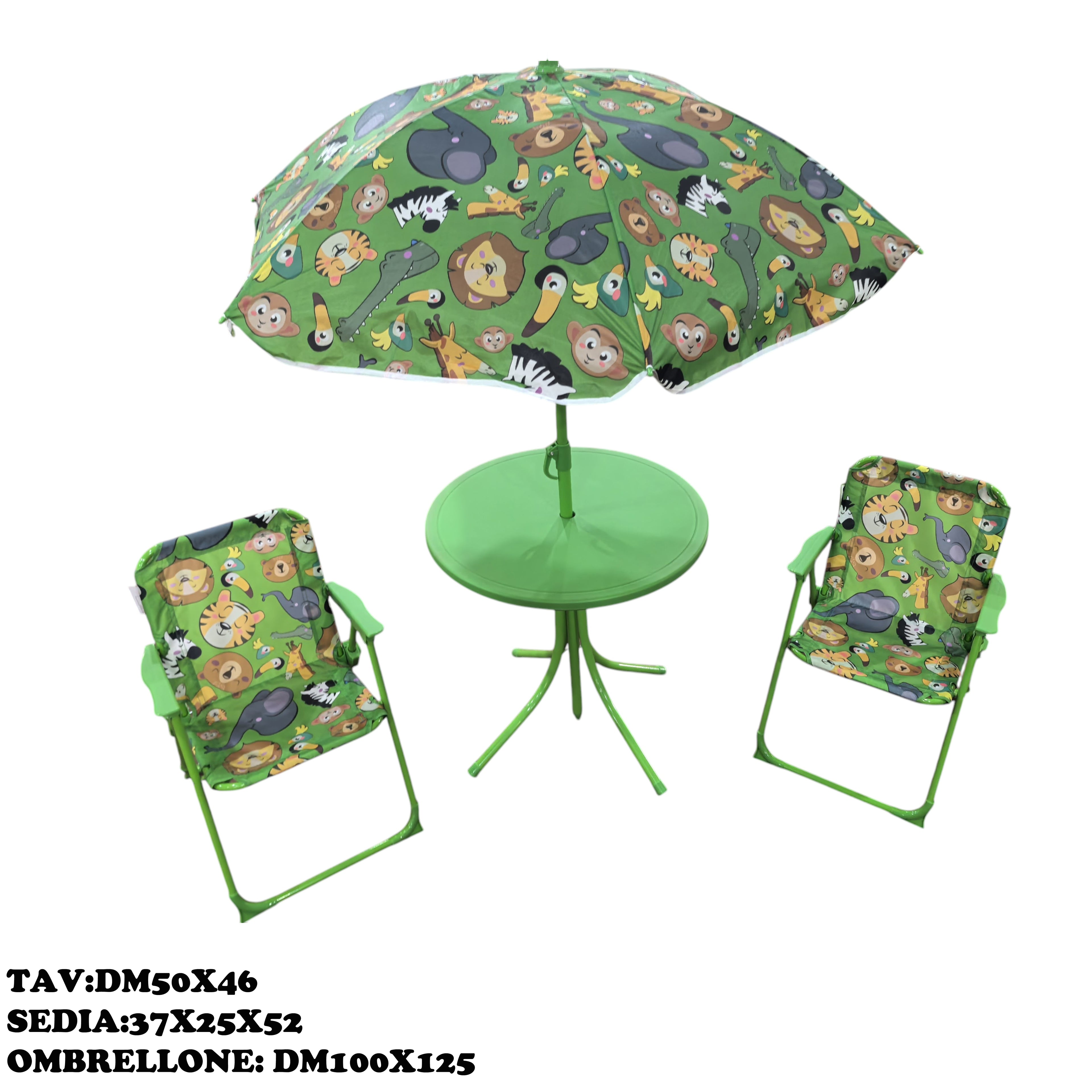 SET BIMBO/ BIMBA TAVOLO/OMBREL+2 SEDIE *OXFORD