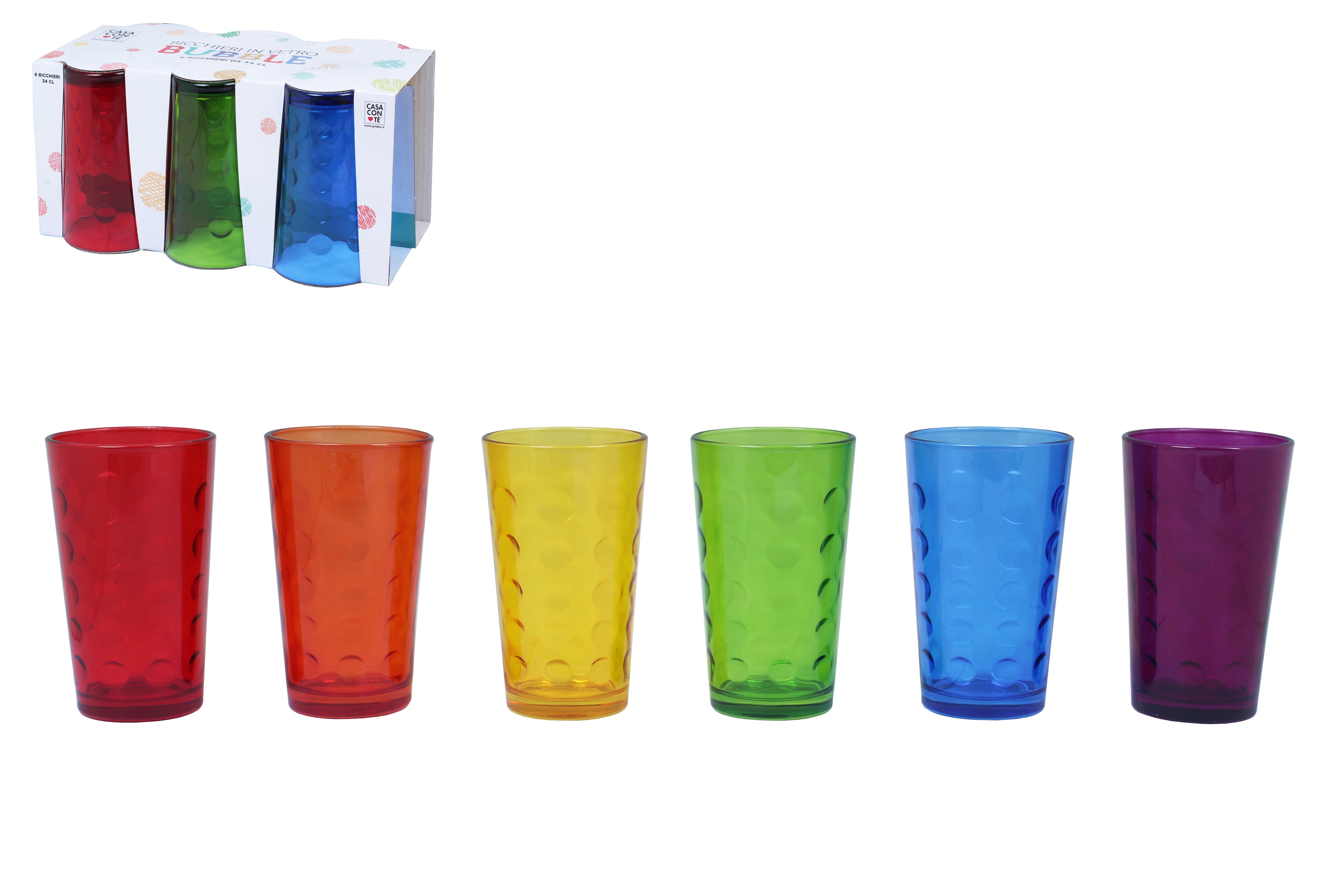 CONFEZIONE 6 BICCHIERI BIBITA BUBBLE ML340