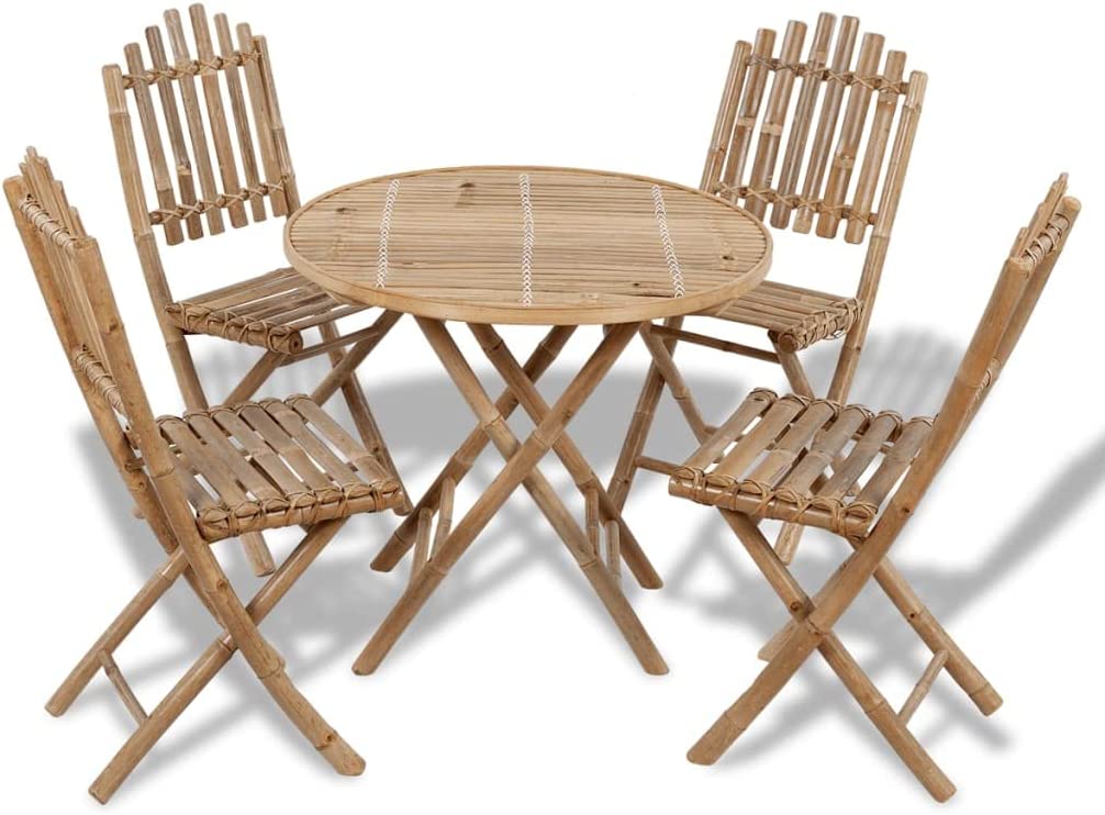 SET TAVOLO DM80 + 4 SEDIE BAMBU *42X53 H.90