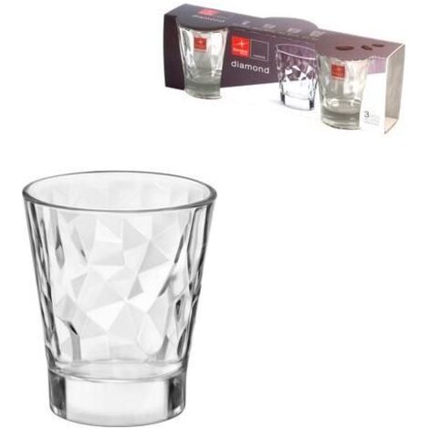 Bormioli Rocco Set 3 Bicchieri Liquore Trasparente Diamond 8cl