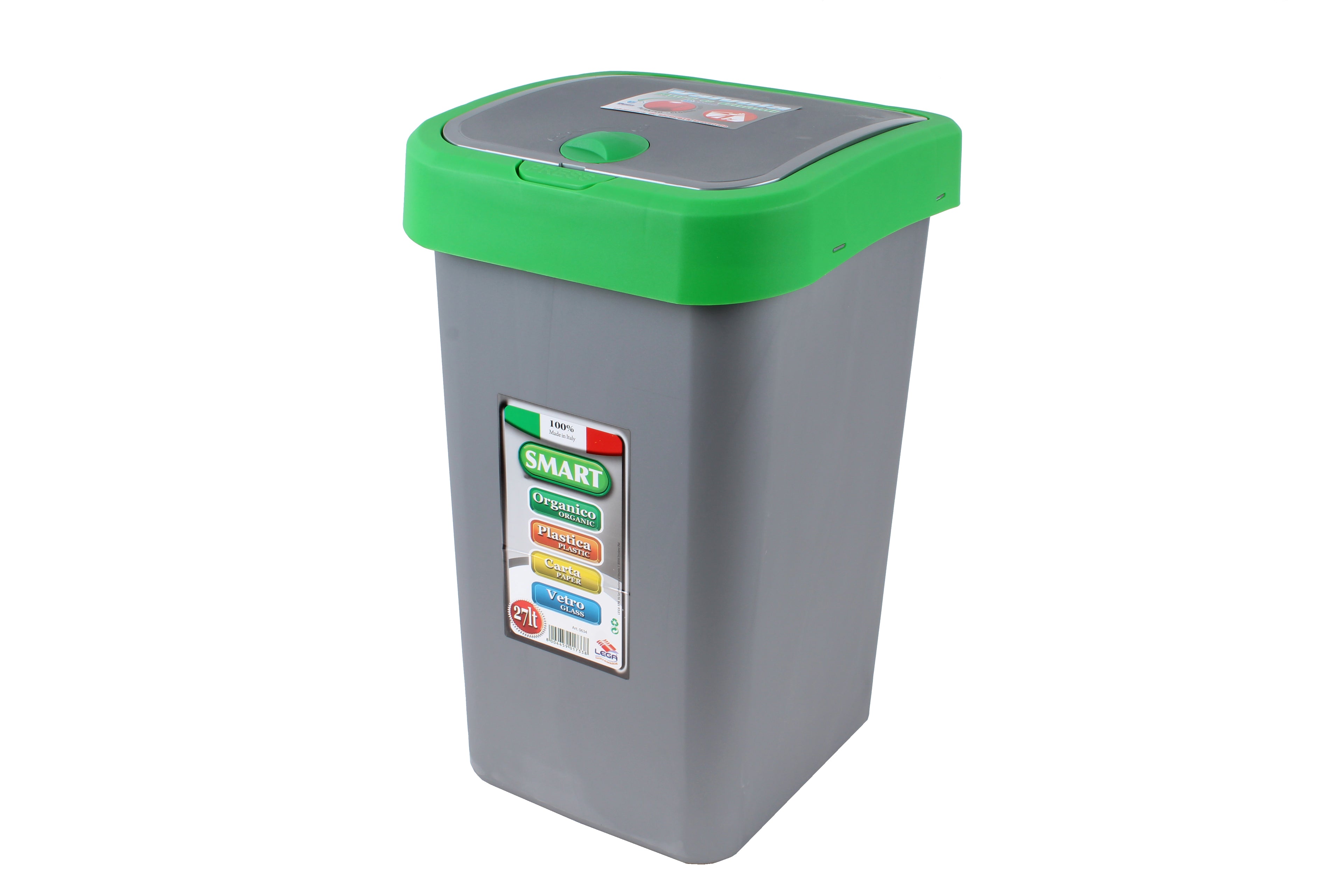LEGA PATTUMIERA LT.27 C/PULSANTE+VALVOL*29X33 H.48