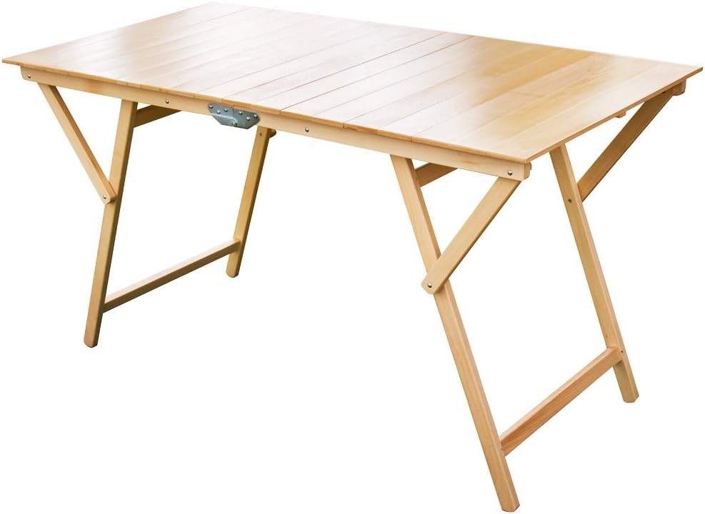 FRASM TAVOLO LAURA PIEGHEVOLE STRISCE IN LEGNO DI FAGGIO 70X140 CM NATURALE 610084