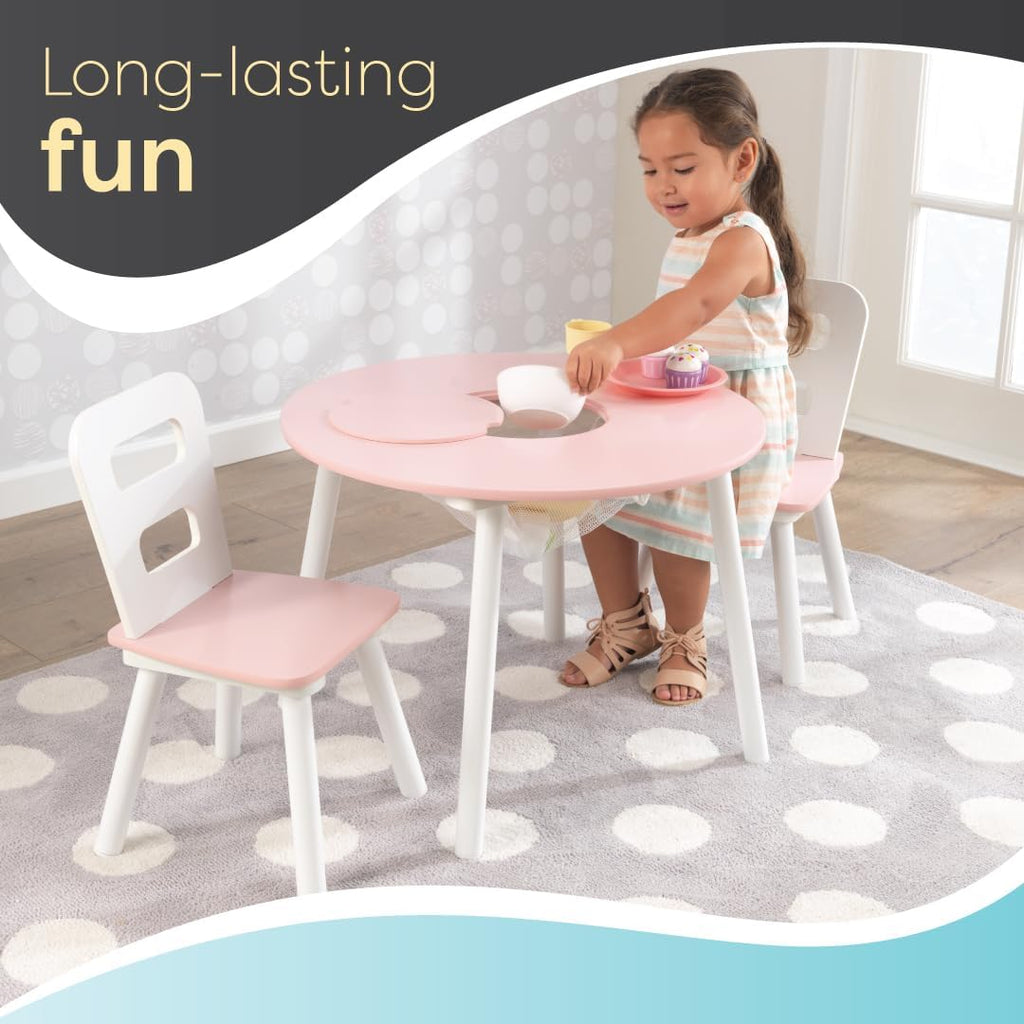 LOVEHOME SET TAVOLO+2 SEDIE ROSA IN LEGNO