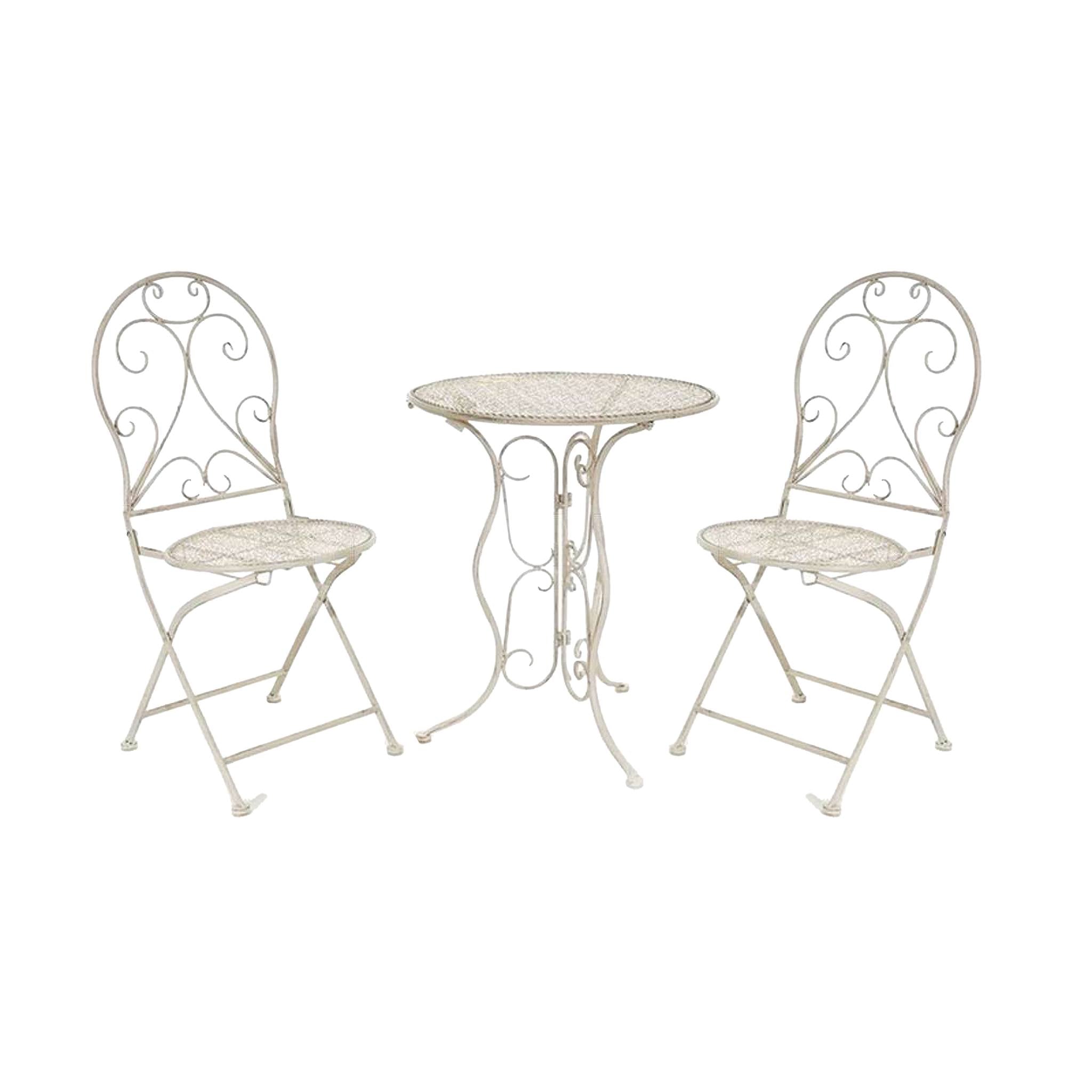 SET TAVOLO+2 SEDIE FERRO BIANCO 70xH70*