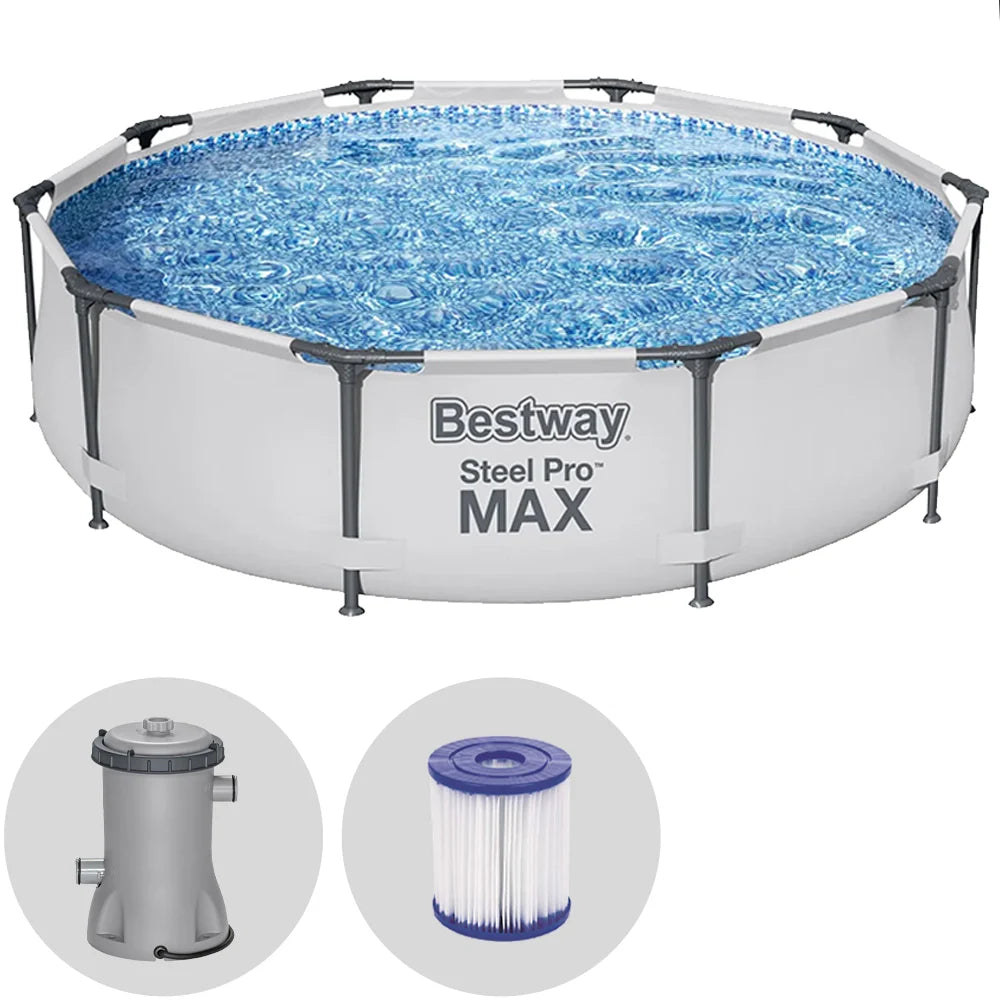 Bestway Steel Pro Max 56408 - Ø305x76 cm - Piscina Rotonda + Pompa filtro 16 W