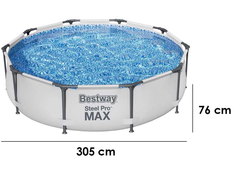 Bestway Steel Pro Max 56408 - Ø305x76 cm - Piscina Rotonda + Pompa filtro 16 W