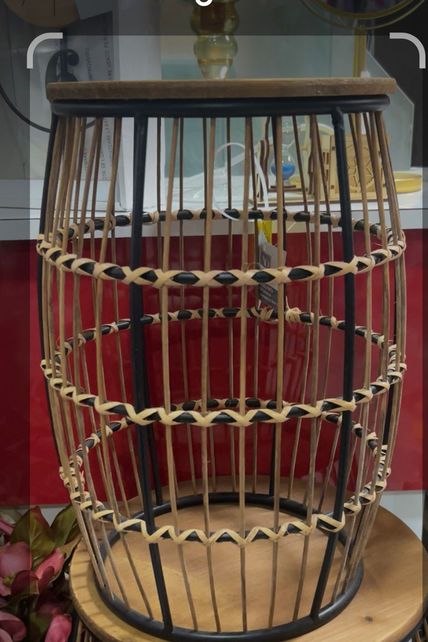 AD TERND SET 3 TAVOLI TONDI FERRO+BAMBOO+RATTAN