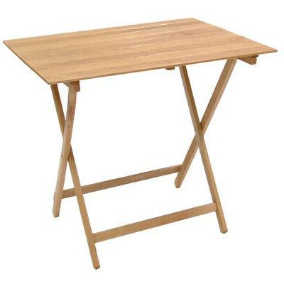 Frasm Tavolo da Giardino Pieghevole Legno 80x60x72 cm colore Naturale F2005